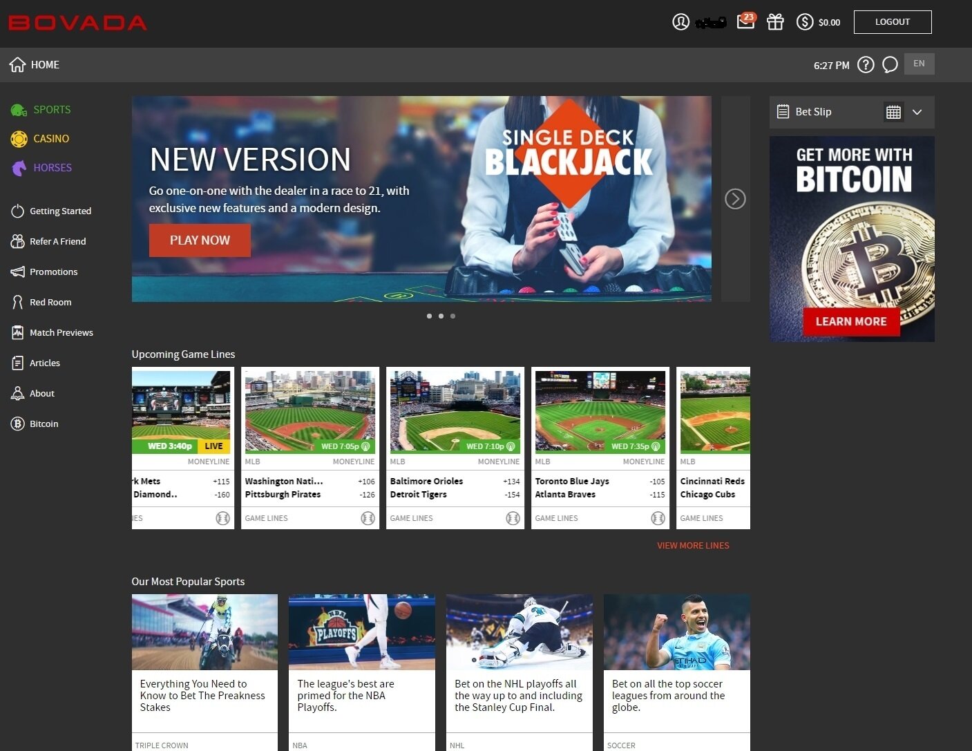 Bovada Sportsbook Welcome