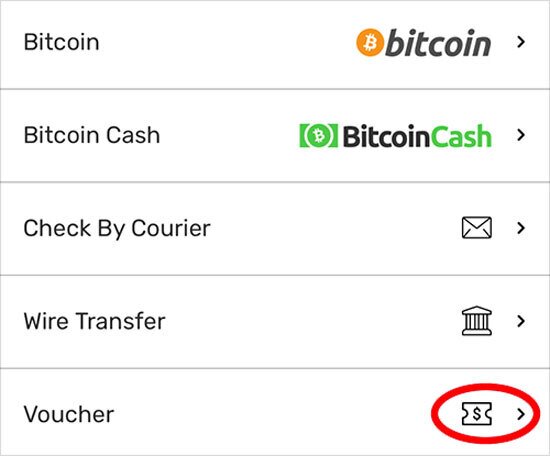 bovada voucher cashier option