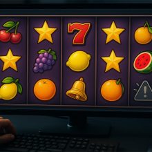 Casino Game Design Dark Patterns in UX Featured Image Slot Game With Scam Symbol on Monitor