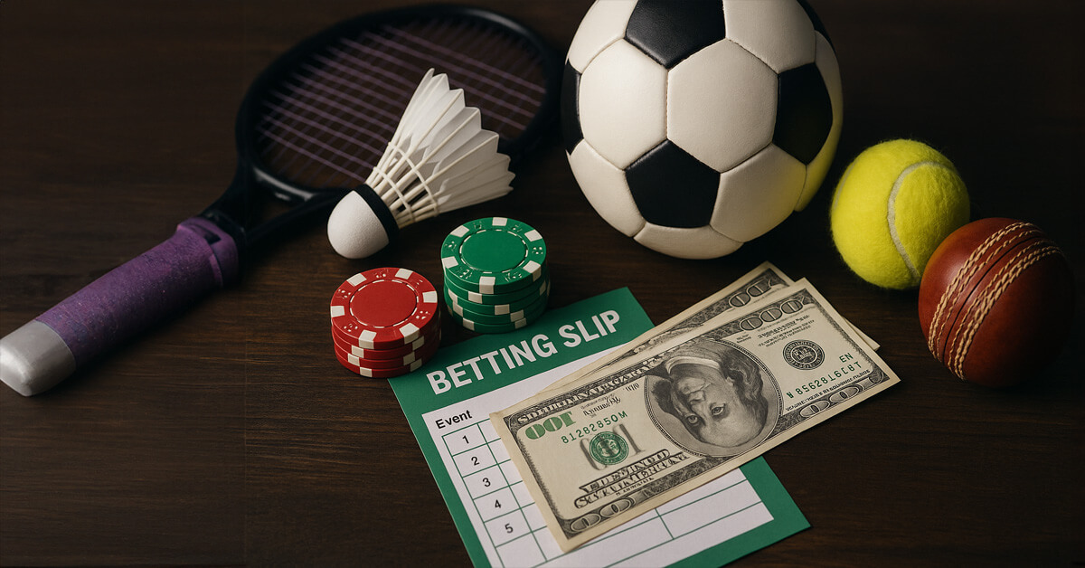 Niche Sports Betting Featured Image Badminton Tennis Soccer Cricket and Betting Slip