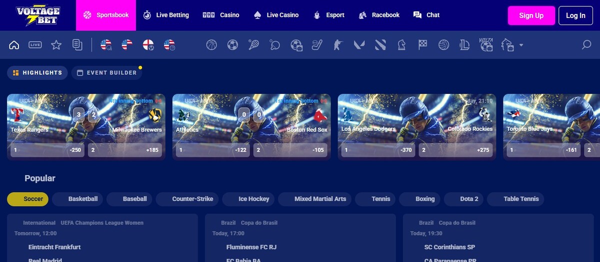 Voltage Bet Screenshot Sports