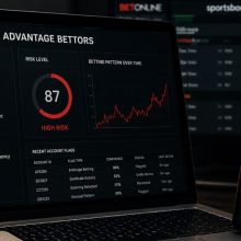 Sportsbooks Using AI to Detect Advatange Play Laptop With Risk Assessment Display