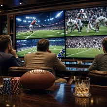 A bettor studies opening NFL Week 1 odds on a sportsbook screen before kickoff.